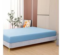 Toodou Le drap-housse bleu ciel à poches profondes avec élastique tout autour est fabriqué en tissu de qualité supérieure et les housses de matelas sont élastiques qui ont une excellente respirabilité