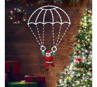 Toodour Décorations de Noël d'extérieur - Lumières de parachute de Noël avec Père Noël - Étanche - 8 modes à suspendre - Lumière décorative de vacances pour toit d'avant-toit intérieur