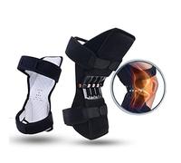 TOOJUN Lot de 2 genouillères avec 3 Ressorts puissants, genouillères stabilisatrices de Genou pour Hommes/Femmes Jambes Faibles, arthrite, Douleur aux déchirures du ménisque, Fitness et Sport,Black