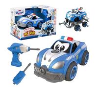 SILVERLIT TOOKO - Construis ma Voiture de Police RC- Voiture de Police radiocommandée à Construire (+22 pièces) et à Piloter - Dès 3 Ans