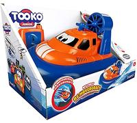 Tooko JUNIOR Bateau Télécommandé-Il Roule sur Le Sol et Flotte dans Le Bain - Portée de 5 mètres - Sol / Eau - Piles Non Incluses - Jouet pour enfant dès 3 Ans - Bleu / Orange - 81122