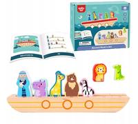 Tooky Toy Arche de Noé en bois + livre puzzle