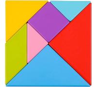 Tooky Toy bois puzzle Tangram TY879, 40 pièces, formes géométriques, dès 3 ans rouge
