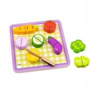 TOOKY TOY Planche à découper les légumes en bois 20 el.
