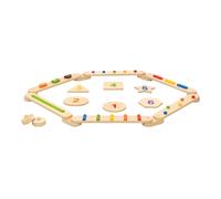Tooky Toy Poutre d'équilibre et Pierres d'équilibre en Bois | Poutres et des Pierres Amovibles Colorées | 63 x 29 x 15 cm - A partir de 3 ans