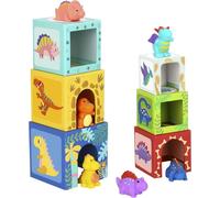 TOOKY TOY Puzzle éducatif en bois + 6 figurines pour jouer 12 el.