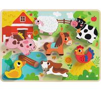 Tooky Toy Puzzle en bois Montessori Animaux de la ferme
