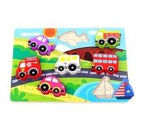 Tooky Toy puzzle véhicules 30 x 21 cm bois 8-pièces Multicolore G