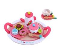 Tooky Toy service à thé filles bois rose/blanc 19 pièces G