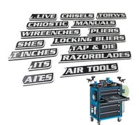 Tool Box Labels - 12 Pieces 3D Printed Reusable Organization Stickers,Magnetic Tool Box Organization Labels | For Drawers Cabinets Metal Surfaces