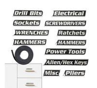 Tool Box Labels - with Magnet Stickers Drawer Tags | Toolbox Magnetic Labels | for Identifying Carts Garage Cabinet Workshop Household