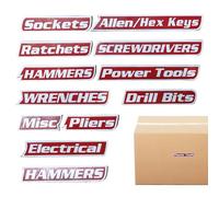 Tool Box Magnetic Labels - 12 Pieces Reusable Steel Tags, Magnetic Organizer Labels, Portable Toolbox Accessories | Tags For Garage, Workshop, Office, Classroom, College, Dormitory