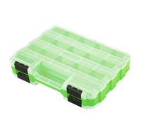 Tool Box Organizer, Portable Double-Sided 34 Compartment Storage Case, Drill Bit, Bolt, Nut, and Small Parts Organizer with Lid, Sturdy Hardware Storage for Electronics, Nails, Screws, and Beads