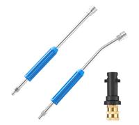 Tool Daily 2 Rallonges Haute Pression pour Karcher K2-K7, Courbé 30°, 43cm | Lance d'Extension et Adaptateur, Acier Inoxydable, Poignée Bleue, pour Zones Difficiles d'Accès, Raccord Rapide 1/4", 280 bar