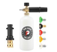 Tool Daily Canon à Mousse avec Adaptateur pour Nettoyeur Haute Pression Karcher K2 à K7, 1 Litre, Lance à Mousse Réglable avec Raccord Rapide 1/4", 5 Embouts de Buse, 210 bar (3000 PSI)