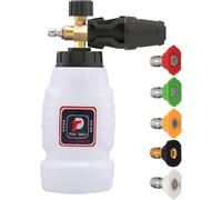 Tool Daily Canon à Mousse pour Nettoyeur Haute Pression, 5 Buses, 1 Litre | Lance à Mousse Réglable pour Lavage de Voiture, Buses de Pulvérisation à Angles Multiples, Raccord Rapide 1/4", 250 bar