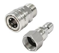 Tool Daily Jeu d'Adaptateurs pour Nettoyeur Haute Pression avec Pivotant, M22 14 mm vers Raccord Rapide 3/8", Acier Inoxydable à Déconnexion Rapide pour Tuyau, 350 Bar (5000 PSI)