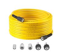 Tool Daily Tuyau de Rechange pour Nettoyeur Haute Pression 30 m x 1/4", Flexible avec Raccord M22 14 mm, Kit de Raccord Rapide 3/8" pour Nettoyeurs à Essence et Électriques, 250 bar