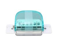 Tool de punch en papier de puncher en papier A4 B5 A5 pour le bureau scolaire construit en rasage collecteur polyvalent capacité de poinçonnage 5 feuilles en plastique (Vert transparent)