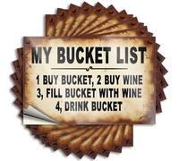 Tool Decal My Bucket List Lot de 10 autocollants amusants pour voiture Motif seau à vin 6 x 9 cm