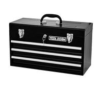 TOOL DORM Boîte à Outils à Trois Tiroirs, Boite a Outils avec Poignée, Mécanisme de Verrouillage Central, Revêtement de Sécurité, Adaptée aux Ateliers Domestiques, Noir
