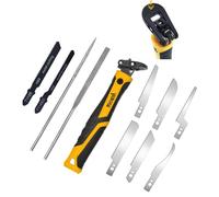 TOOLAN: Scie à main et limes 10 en 1 pour travaux manuels, modélisation, plastique, et autres travaux de coupe fine, mécanisme de changement rapide de lame fiable