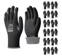 toolant Lot de 12 paires de gants de travail d'hiver pour homme et femme, gants de congélation avec double couche en latex sable, super durables et adhérents, doublure isolante pour temps froid, écran
