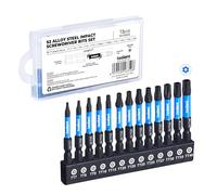 toolant Lot de 13 embouts Torx TT7-TT40 en étoile de 1" à percussion, tige hexagonale 1/4"; acier S2, embouts usinés CNC avec aimantation, 2" de longueur, boîte de rangement