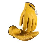 toolant Lot de 2 paires de gants de travail d'hiver en cuir, doublure chaude 3M Thinsulate pour travail par temps froid, 100 % cuir de vache pleine fleur avec résistance à l'abrasion et à la