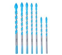 toolant Lot de 7 forets à béton et à maçonnerie, quatre bords coupants pour béton/verre/brique/ciment/carrelage, pointe de foret en carbure de tungstène de résistance industrielle, 4 à 10 mm