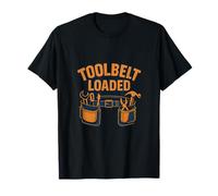 Toolbelt Loaded Handyman Graphic Design Orange Marine T-Shirt
