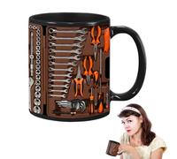 Toolbox Tasse humoristique - 350 ml vaisselle en céramique émaillée avec poignée solide, thème atelier, nouvelle verrerie, construction robuste en céramique émaillée, forme classique faite à la main