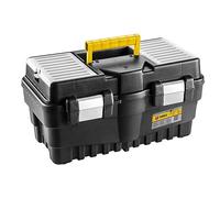 Toolbox TOPEX Boîte à outils professionnelle, 46,2 x 25,6 x 24,2 cm, organiseur, compartiments verrouillables, pinces en aluminium, poignée en plastique, boucle, boîte à outils légère avec plateau