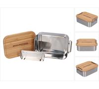 Toolbrothers Fan Boîte à pain en acier inoxydable avec couvercle en bambou 1200 ml, boîte à repas pour adultes et enfants, casse-croûte, boîte à goûter pour école travail pique-nique voyage
