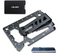 Toolcard Pro Avec Pince À Billets - Carte De Crédit Multi-Outils 40 En 1. Élégant Portefeuille Multi-Outils Et Pince À Billets En Acier Inoxydable Minimaliste - Noir