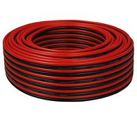 toolcity Câble de haut-parleur (double toron) 2 x 1,50 mm² (câble d'enceinte/câble audio) Rouge/noir 25 m