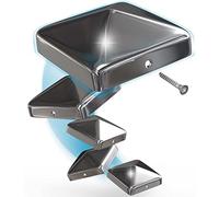 TOOLCORE® Lot de 5 capuchons de poteaux en acier inoxydable 7 x 7 cm [protection parfaite] avec vis en acier inoxydable - Capuchons de protection pour poteaux de clôture pour poteaux en bois