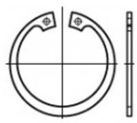 TOOLCRAFT 107820 Circlip Ø intérieur: 22.6 mm Ø extérieur: 36.5 mm DIN 472 Acier à ressort 100 pc(s)