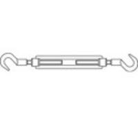 Toolcraft Tendeur à vis 136619 crochet-crochet M8 acier étamé par galvanisation DIN 1480 1 pc(s)