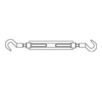 TOOLCRAFT 136620 Tendeur à vis crochet-crochet M10 acier étamé par galvanisation DIN 1480 1 pc(s)