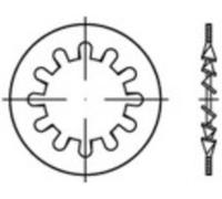 TOOLCRAFT 138375 Rondelle dentée Ø intérieur: 3.7 mm DIN 6797 Acier à ressort étamé par galvanisation 500 pc(s)