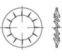 TOOLCRAFT 138481 Rondelle à dents chevauchantes Ø intérieur: 19 mm DIN 6798 Acier à ressort étamé par galvanisation 100 pc(s)