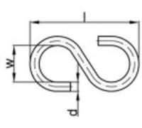 TOOLCRAFT 159545 Crochet en S 25 mm Acier galvanisé 100 pc(s)