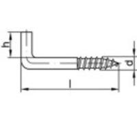 TOOLCRAFT 159599 Crochet à visser droit 60 mm Acier galvanisé 100 pc(s)