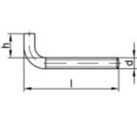 TOOLCRAFT 159602 Crochet à visser droit 60 mm Acier galvanisé 100 pc(s)