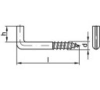 TOOLCRAFT 159605 Crochet à visser 50 mm Acier galvanisé 100 pc(s)
