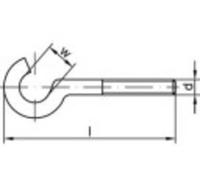 TOOLCRAFT 159615 Crochet à visser courbé 40 mm Acier galvanisé M4 100 pc(s)