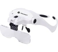 TOOLCRAFT 2469761 Lunettes-loupe avec éclairage LED Grossissement: 3.5 x, 2.5 x, 2.0 x, 1.5 x, 1.0 x Lentille: (L x l) 95 mm x 34 mm