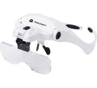 TOOLCRAFT 2469761 Lunettes-loupe avec éclairage LED Grossissement: 3.5 x, 2.5 x, 2.0 x, 1.5 x, 1.0 x Lentille: (L x l) 95 mm x 34