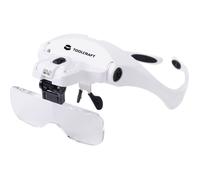 TOOLCRAFT 2469761 Lunettes-loupe avec éclairage LED Grossissement: 3.5 x, 2.5 x, 2.0 x, 1.5 x, 1.0 x Lentille: (L x l)